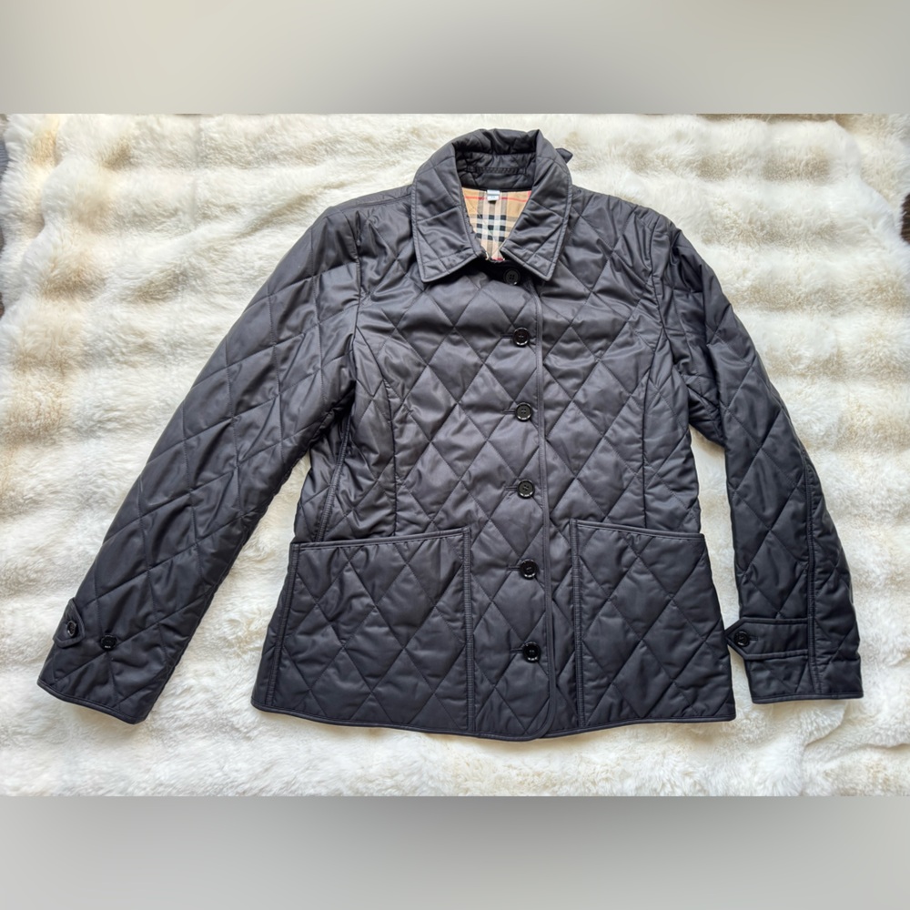 Burberry Fernleigh Quilted Jacket Black Check Lined XL - Picture 10 of 16